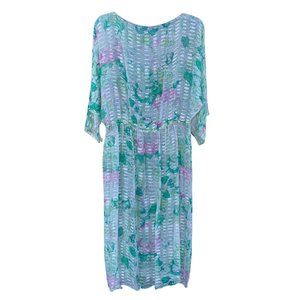 Vintage See through Flower and leaves Spring dress Women's One Size
